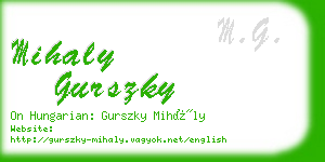 mihaly gurszky business card